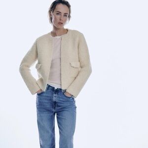 Zara Cream Teddy Jacket